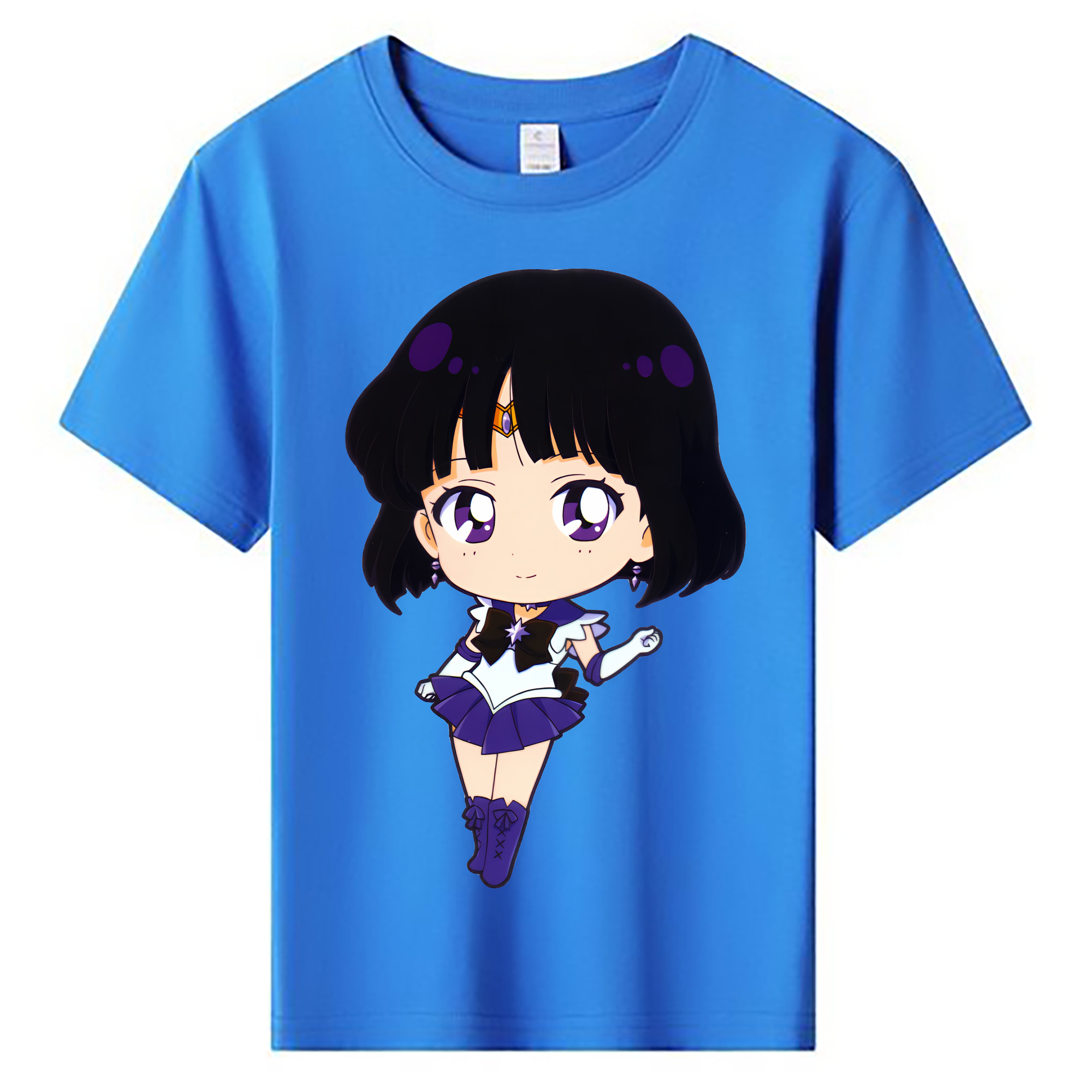 （画像用） 美少女戦士セーラームーン 土萠ほたる Sailor Moon Tomoe Hotaru （セーラーサターン；Sailor Saturn） 綿100％キッズTシャツ（フロントプリント）